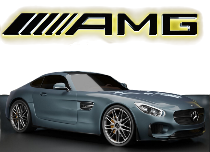 Mercedes-AMG GTS Betonmodel + Mercedes ster zwart