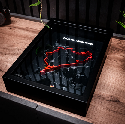 Nürburgring Nordschleife Layout 3D-Druck in Rahmen