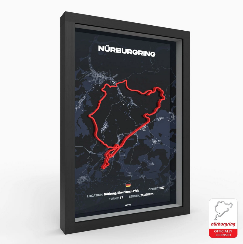 Nürburgring Nordschleife-indeling 3D-printen in frame
