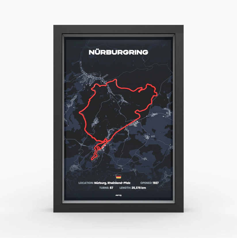Nürburgring Nordschleife-indeling 3D-printen in frame