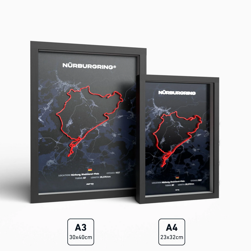 Nürburgring Nordschleife-indeling 3D-printen in frame