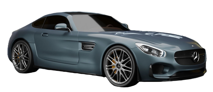 Mercedes-AMG GTS Epoxidharz Modell + Mercedes-Stern schwarz