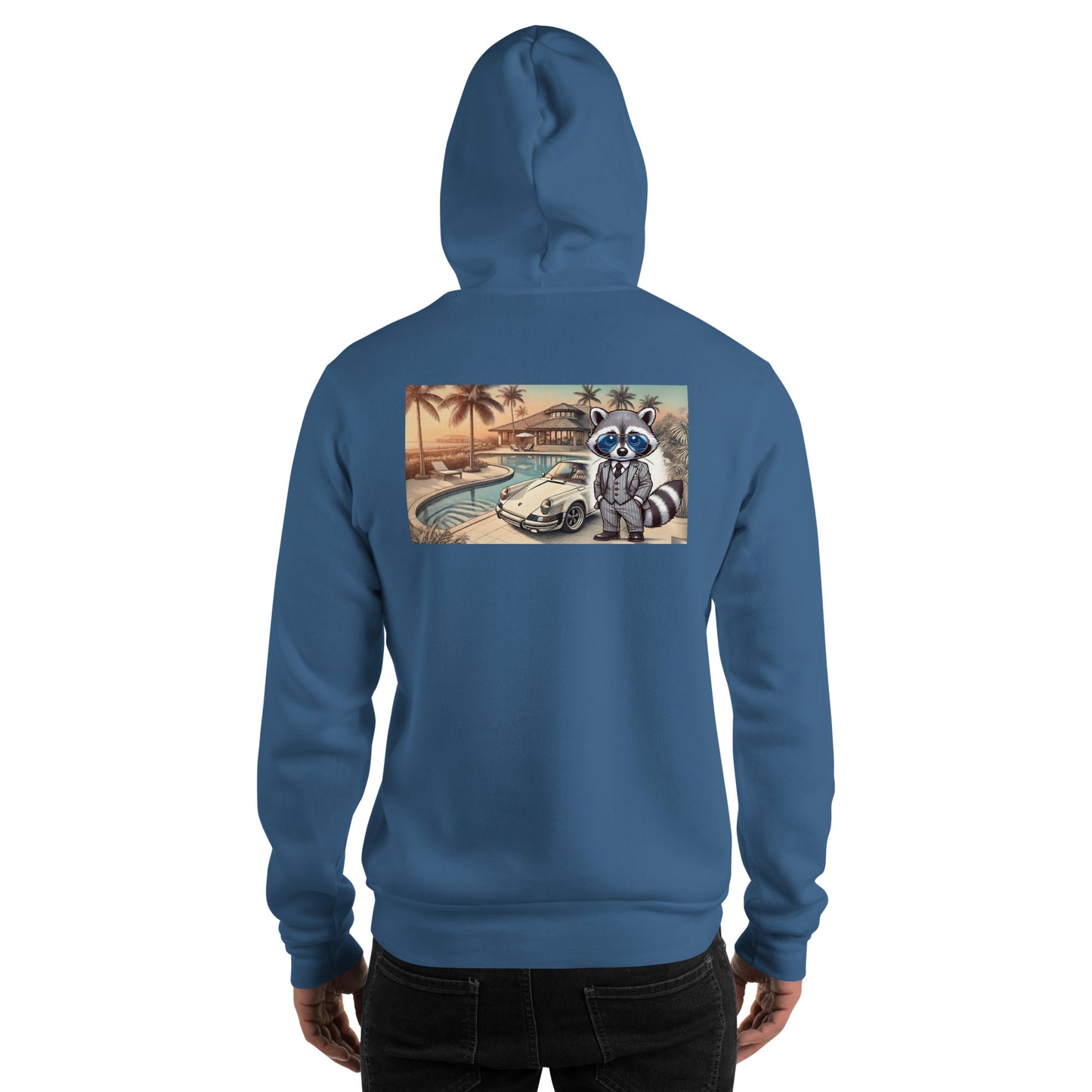 Kleur hoodie met print op de achterkant "Carrera in Summer"