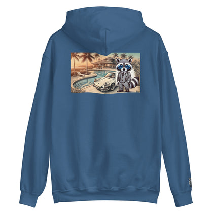 Kleur hoodie met print op de achterkant "Carrera in Summer"