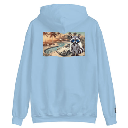 Kleur hoodie met print op de achterkant "Carrera in Summer"