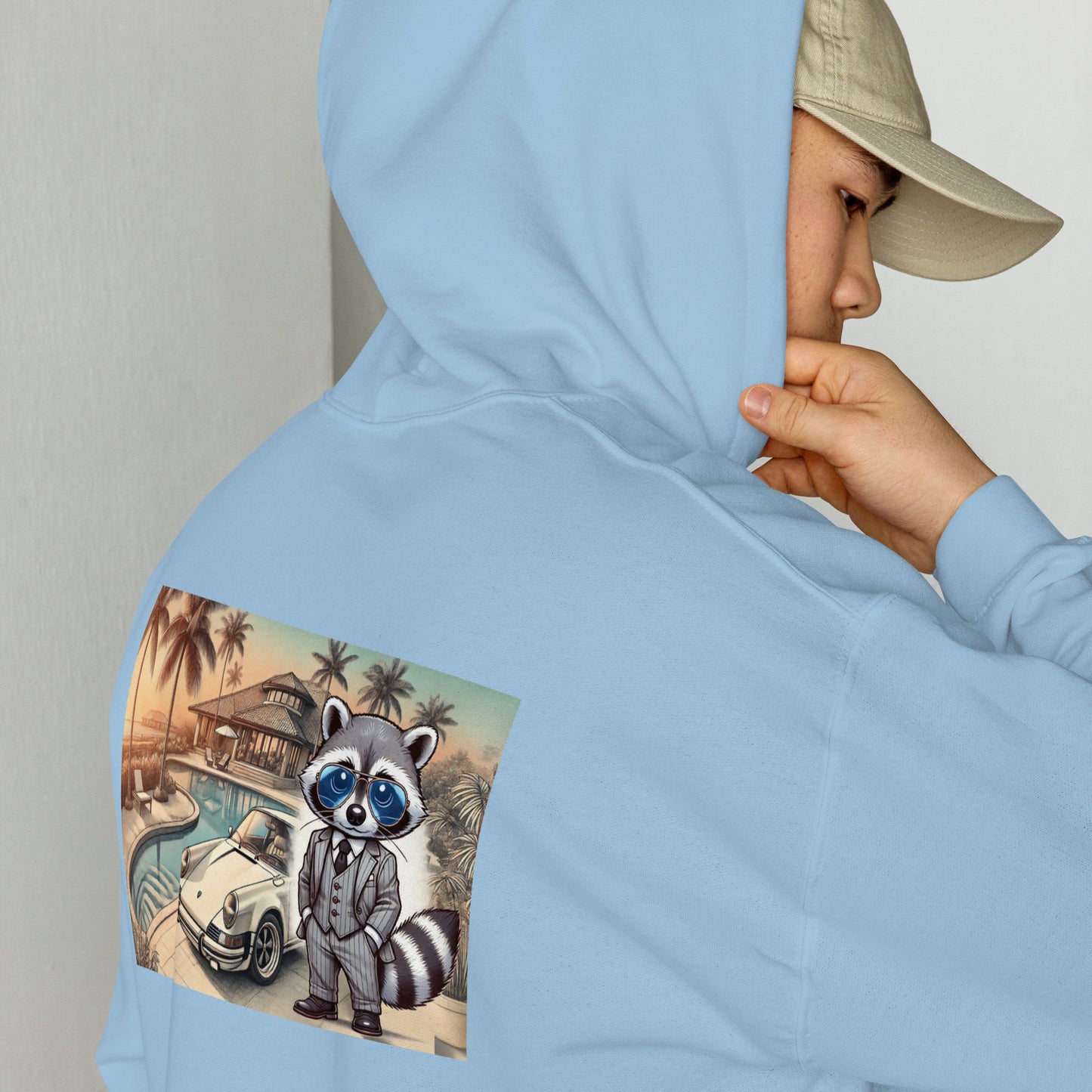 Kleur hoodie met print op de achterkant "Carrera in Summer"