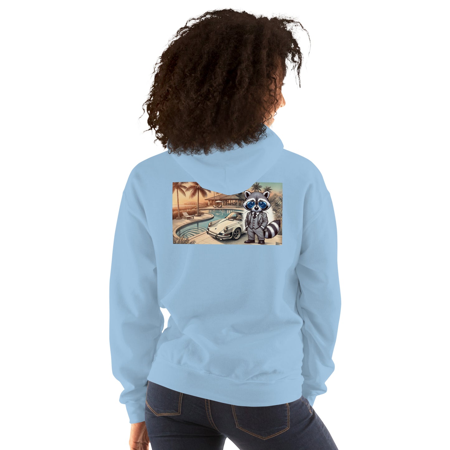 Kleur hoodie met print op de achterkant "Carrera in Summer"