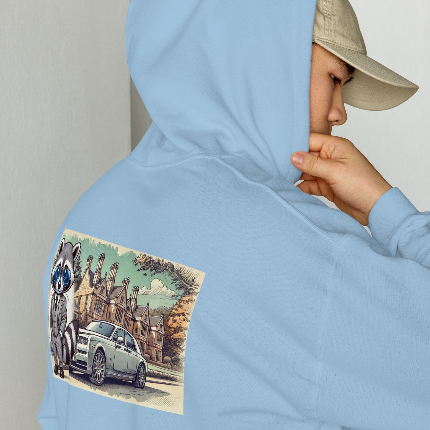 Hoodie color with backprint "RR in Summer"