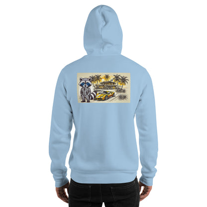 Kleur hoodie met print op de achterkant "488 in Summer"