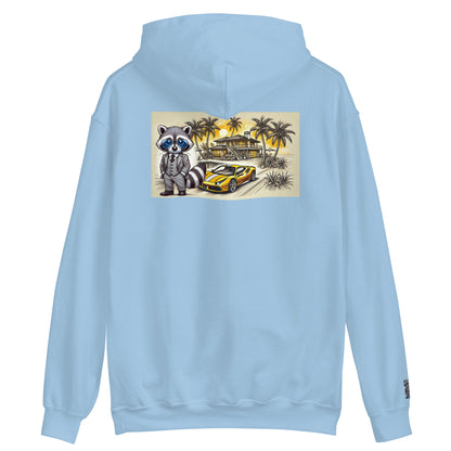 Kleur hoodie met print op de achterkant "488 in Summer"