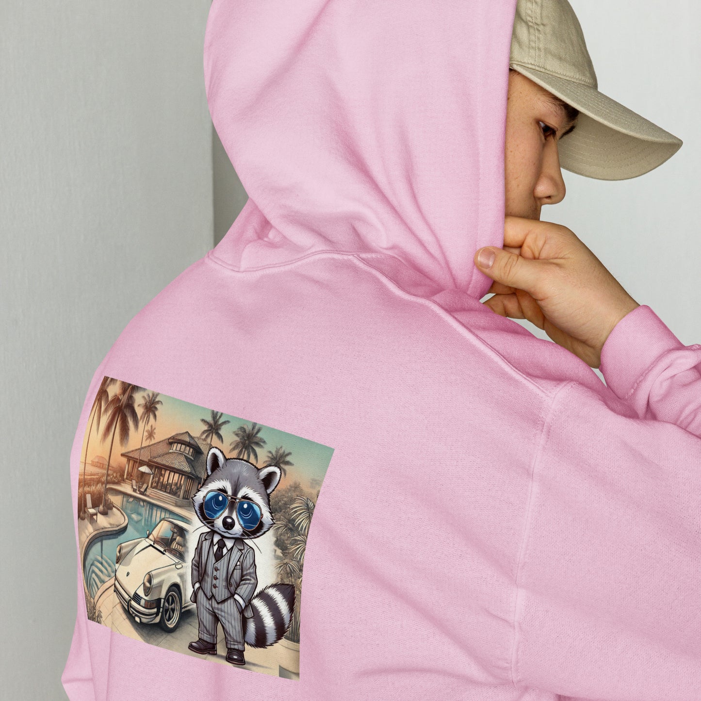 Hoodie colour mit Backprint "Carrera in Summer"