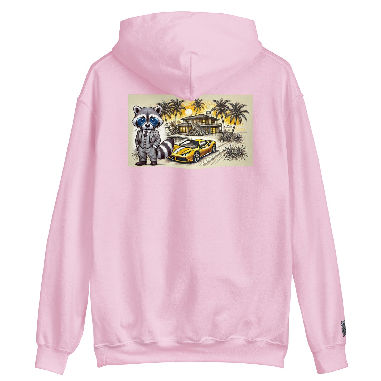 Kleur hoodie met print op de achterkant "488 in Summer"