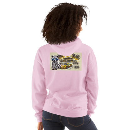 Kleur hoodie met print op de achterkant "488 in Summer"