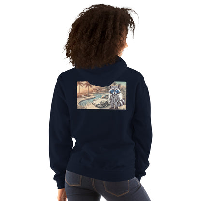 Kleur hoodie met print op de achterkant "Carrera in Summer"