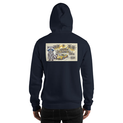 Kleur hoodie met print op de achterkant "488 in Summer"