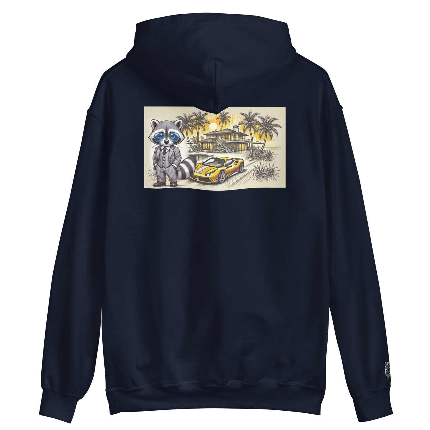 Kleur hoodie met print op de achterkant "488 in Summer"