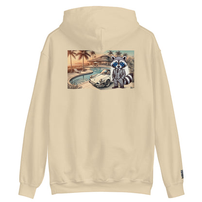 Kleur hoodie met print op de achterkant "Carrera in Summer"