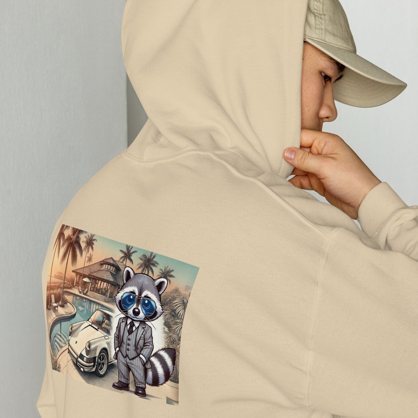 Hoodie colour mit Backprint "Carrera in Summer"