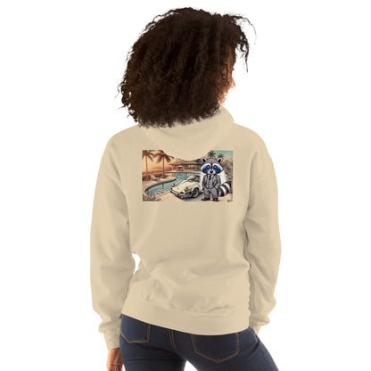 Kleur hoodie met print op de achterkant "Carrera in Summer"