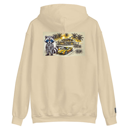 Kleur hoodie met print op de achterkant "488 in Summer"