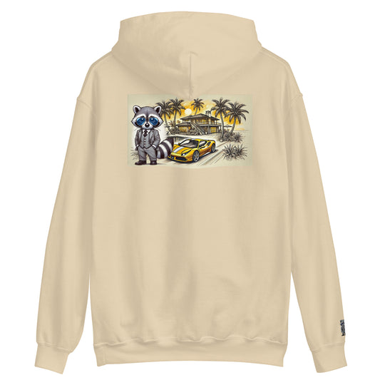 Kleur hoodie met print op de achterkant "488 in Summer"