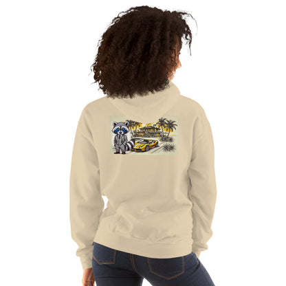 Kleur hoodie met print op de achterkant "488 in Summer"